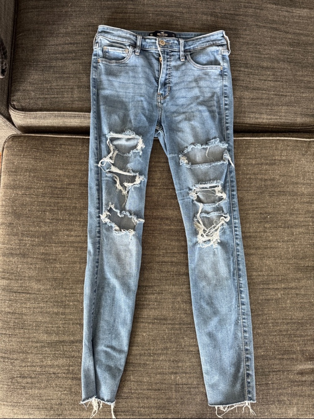 Hollister Light Blue Distressed Skinny Jeans